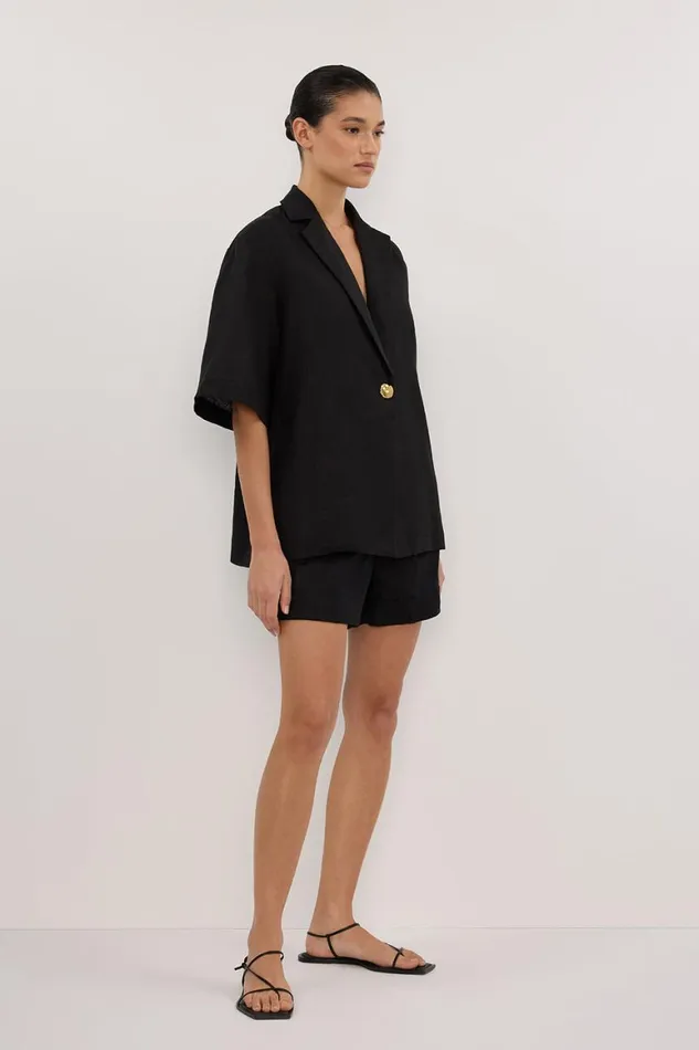DISSH Shirts NALA BLACK LINEN RESORT SHIRT 8211 Women