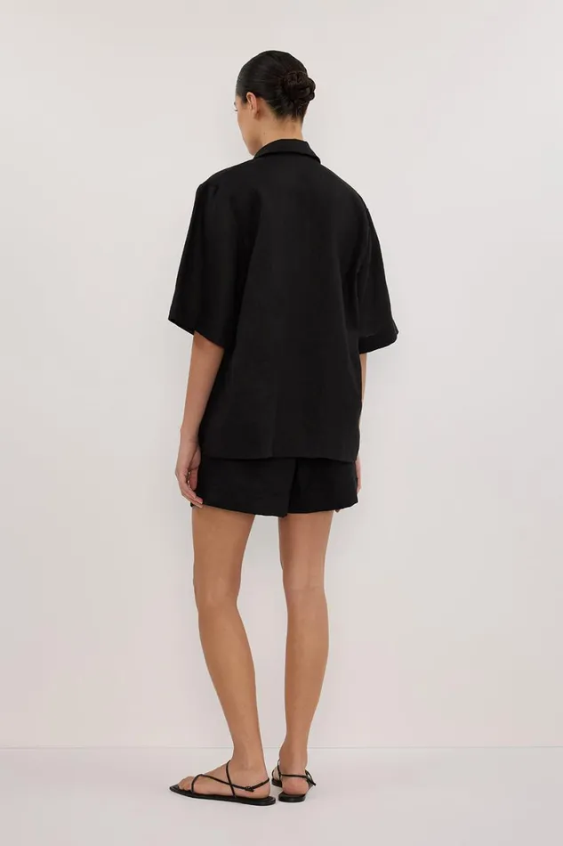 DISSH Shirts NALA BLACK LINEN RESORT SHIRT 8211 Women