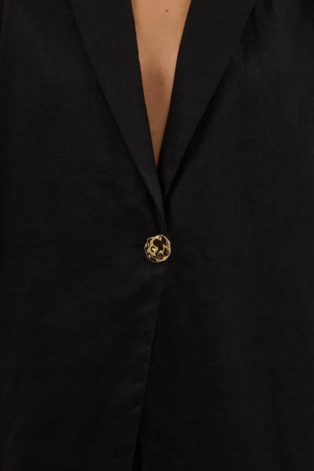 DISSH Shirts NALA BLACK LINEN RESORT SHIRT 8211 Women