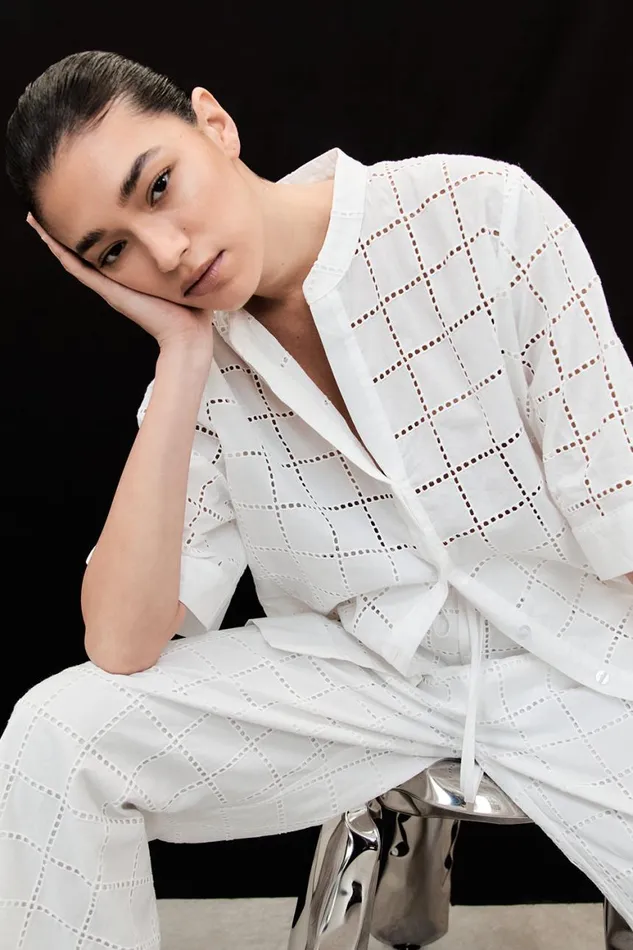 DISSH Shirts OWEN WHITE SLEEVED BRODERIE SHIRT 8211 Women