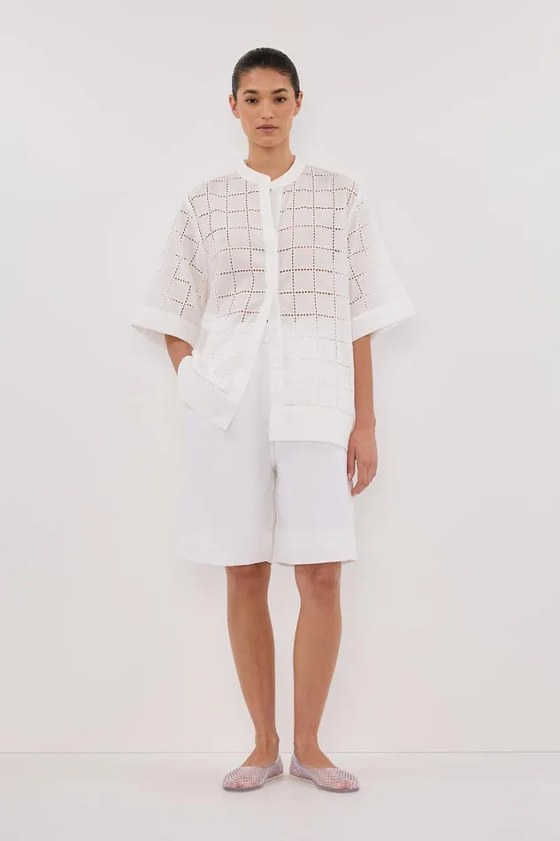 DISSH Shirts OWEN WHITE SLEEVED BRODERIE SHIRT 8211 Women