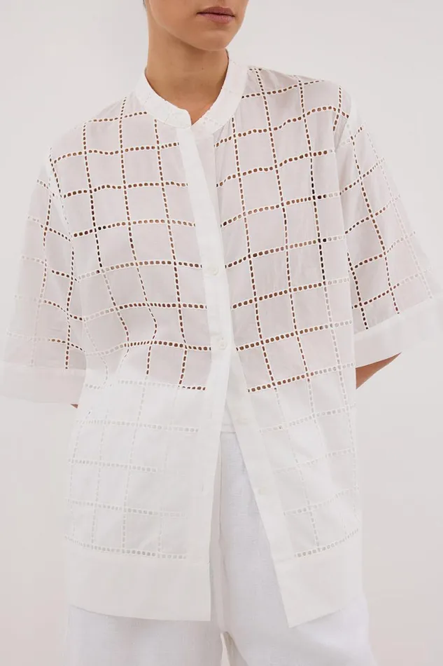 DISSH Shirts OWEN WHITE SLEEVED BRODERIE SHIRT 8211 Women