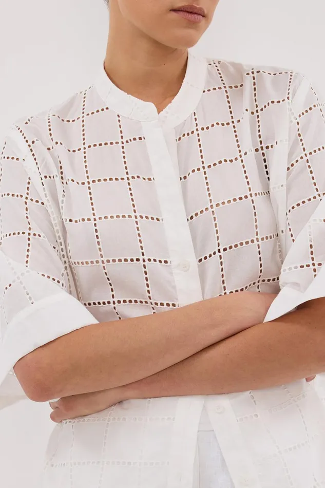 DISSH Shirts OWEN WHITE SLEEVED BRODERIE SHIRT 8211 Women