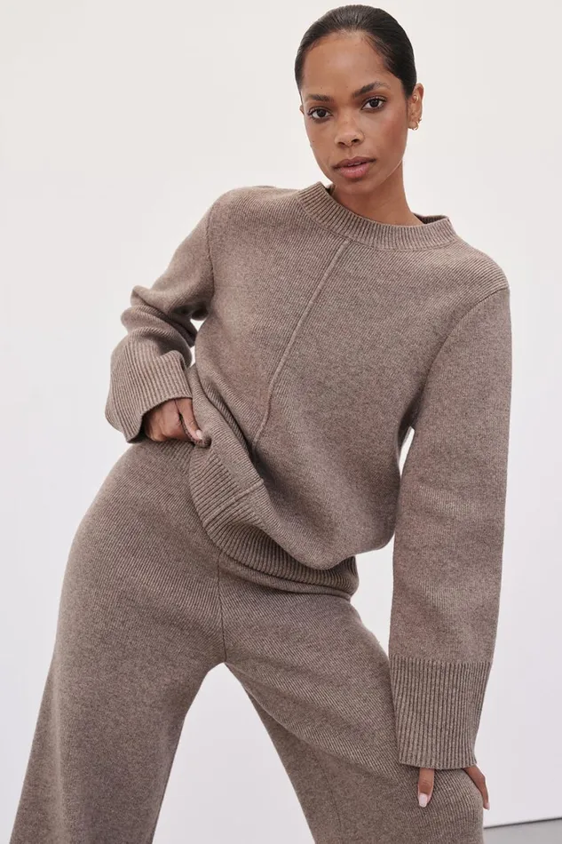 DISSH Sweaters CLEMENCE CHOC MARLE KNIT JUMPER 8211 Women