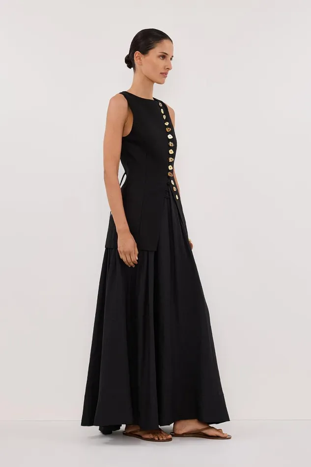 DISSH Tops BAYLEE BLACK SLEEVELESS LINEN TOP 8211 Women