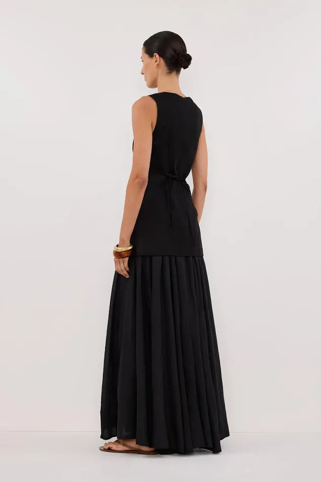 DISSH Tops BAYLEE BLACK SLEEVELESS LINEN TOP 8211 Women