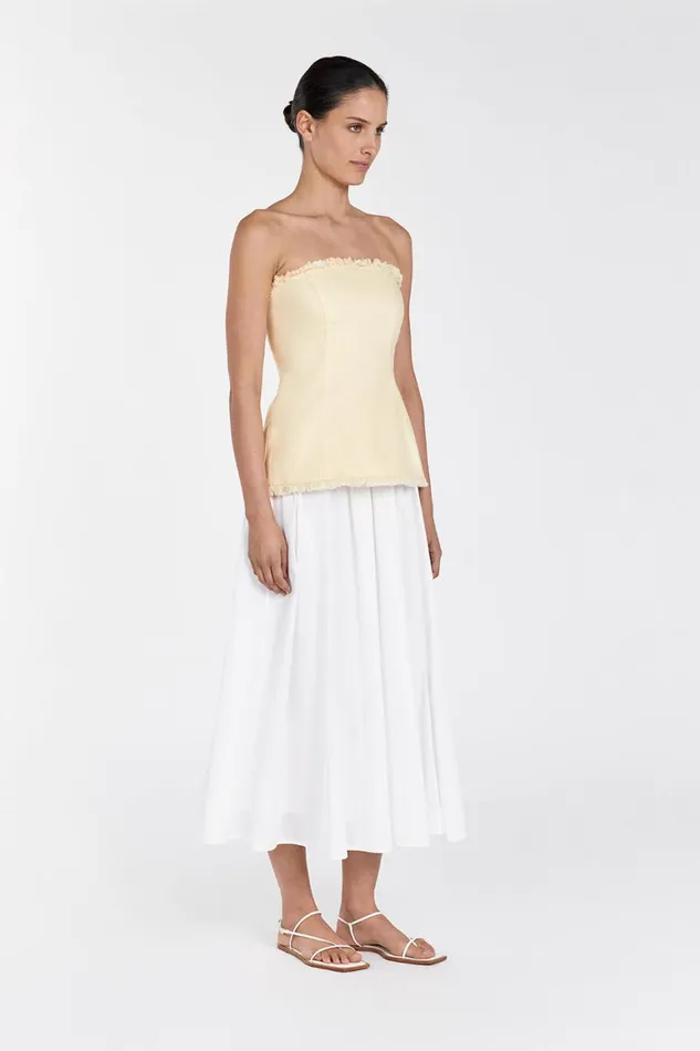 DISSH Tops ZAHARA LEMON LINEN FRINGED TOP 8211 Women