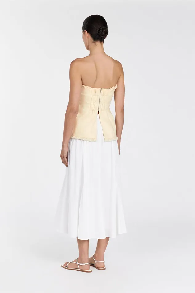 DISSH Tops ZAHARA LEMON LINEN FRINGED TOP 8211 Women