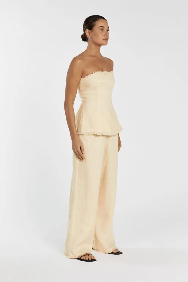 DISSH Tops ZAHARA LEMON LINEN FRINGED TOP 8211 Women