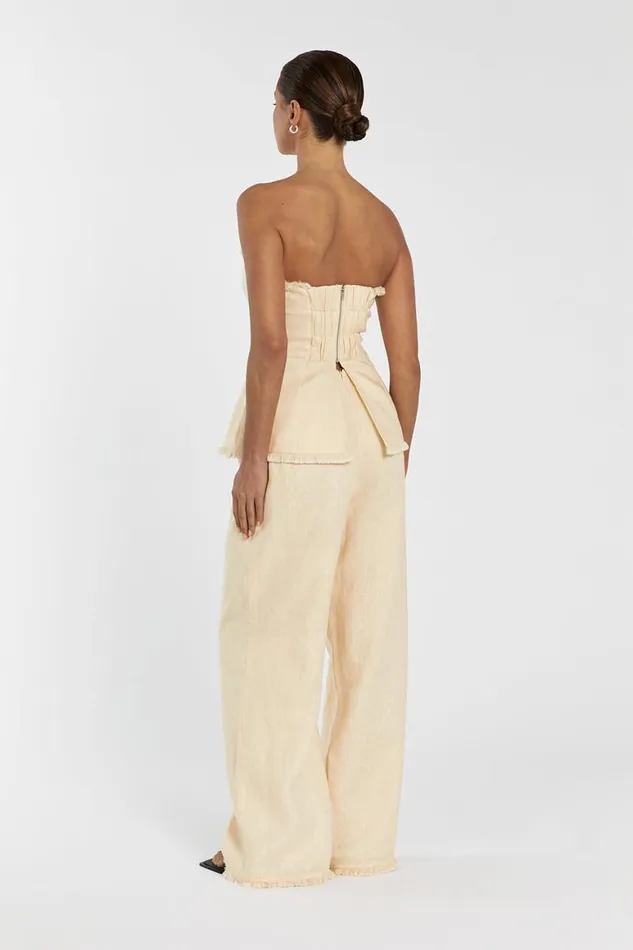 DISSH Tops ZAHARA LEMON LINEN FRINGED TOP 8211 Women