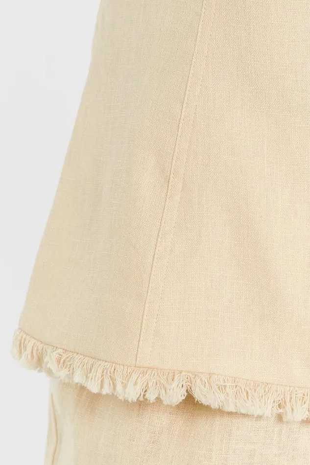 DISSH Tops ZAHARA LEMON LINEN FRINGED TOP 8211 Women