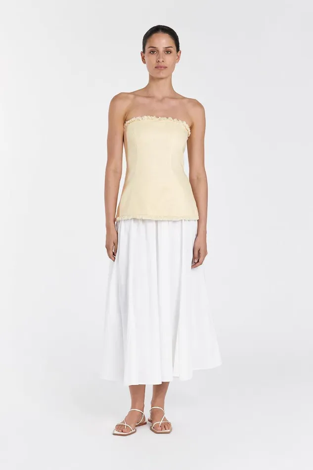 DISSH Tops ZAHARA LEMON LINEN FRINGED TOP 8211 Women