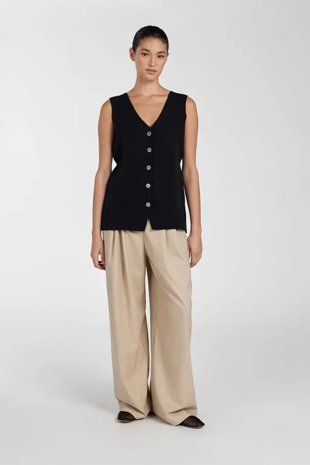 DISSH Vests LISA BLACK TAILORED KNIT VEST 8211 Women