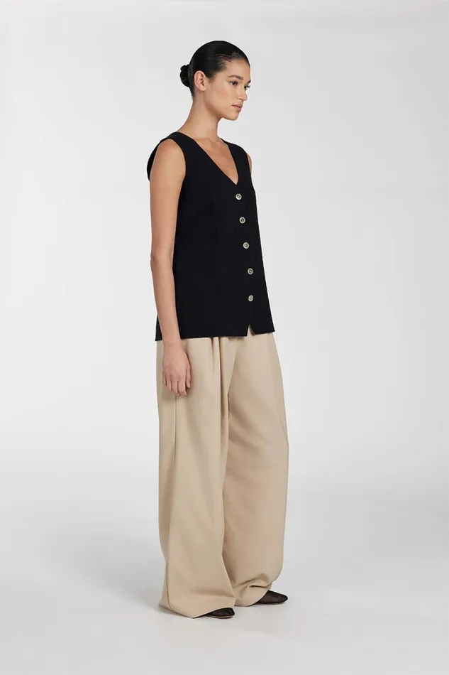 DISSH Vests LISA BLACK TAILORED KNIT VEST 8211 Women