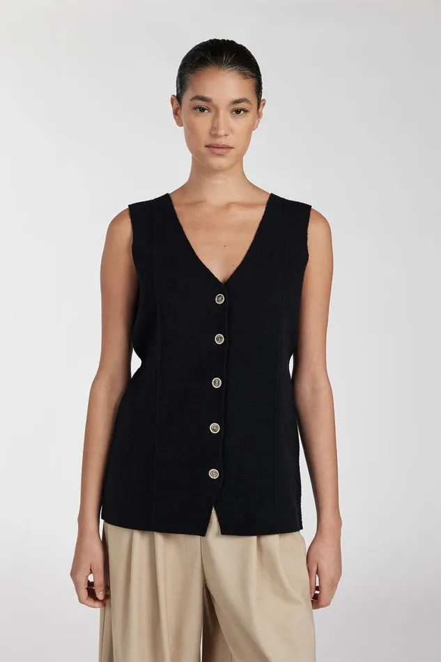 DISSH Vests LISA BLACK TAILORED KNIT VEST 8211 Women