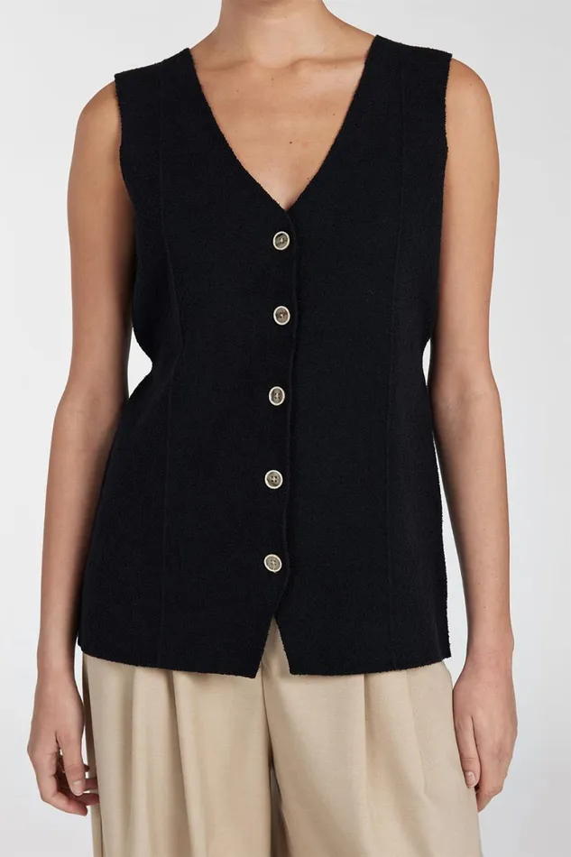 DISSH Vests LISA BLACK TAILORED KNIT VEST 8211 Women