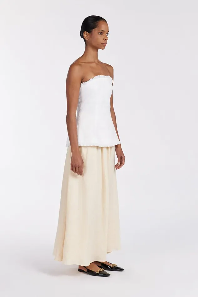 DISSH White Tops ZAHARA WHITE LINEN STRAPLESS TOP 8211 Women
