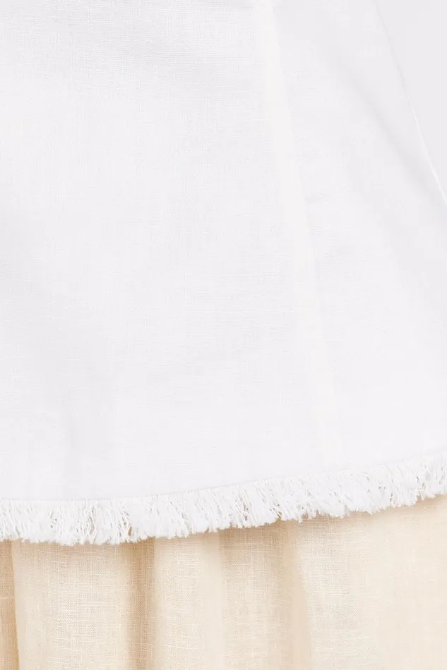 DISSH White Tops ZAHARA WHITE LINEN STRAPLESS TOP 8211 Women