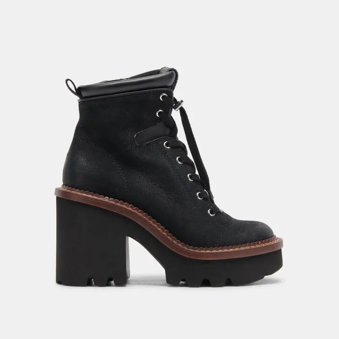 Dommie Boots Black Nubuck Women Dolce Vita Boots and Booties