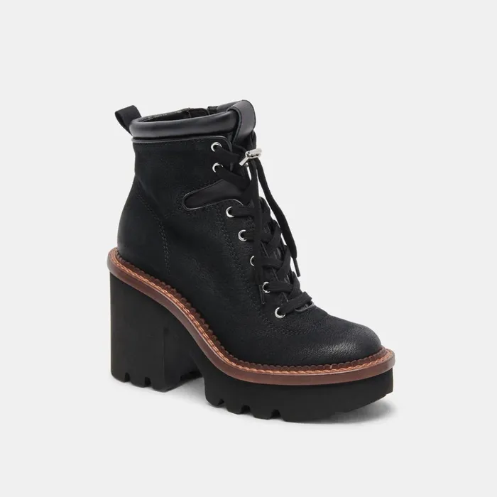 Dommie Boots Black Nubuck Women Dolce Vita Boots and Booties
