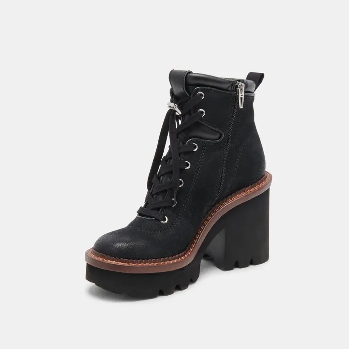 Dommie Boots Black Nubuck Women Dolce Vita Boots and Booties