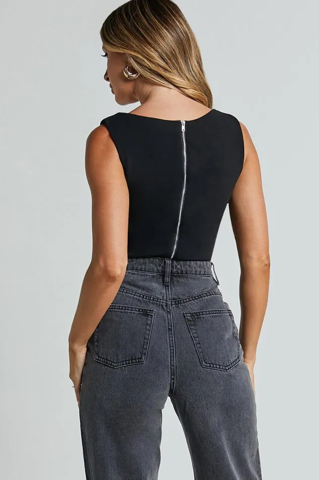 Donna Top 8211 Cowl Neck Corset Top In Black Women Showpo Tops