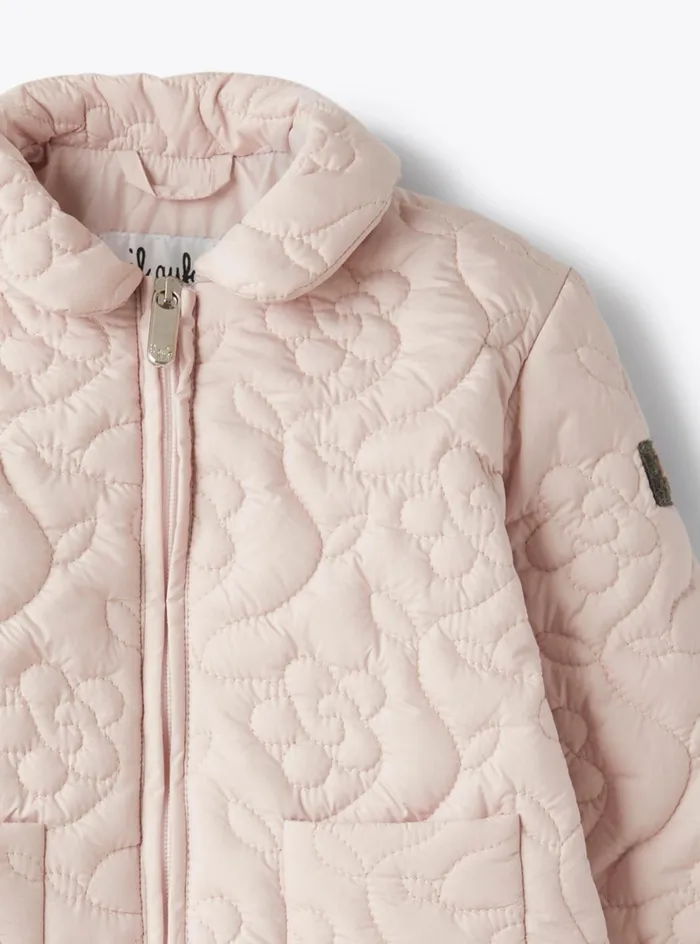 Downjackets Baby 036 Il Gufo Floral Quilted Pattern Jacket