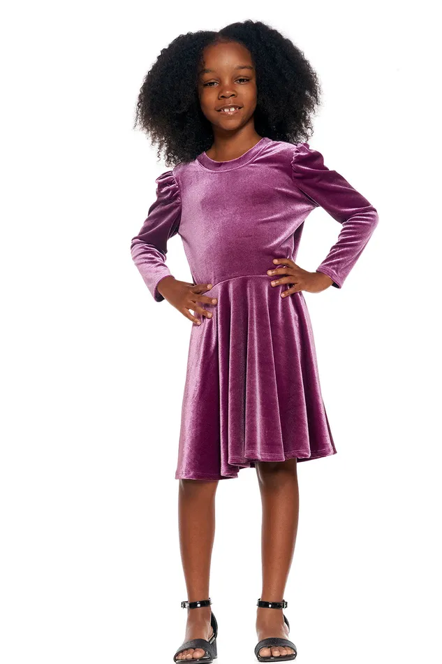 Dresses and Skirts Chaser Brand Girls Stretch Velvet Bow Detail Puff Sleeve Dress Dresses and Skirts Chaser Brand Girls Stretch Velvet Bow Detail Puff Sleeve Dress