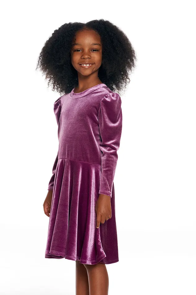 Dresses and Skirts Chaser Brand Girls Stretch Velvet Bow Detail Puff Sleeve Dress Dresses and Skirts Chaser Brand Girls Stretch Velvet Bow Detail Puff Sleeve Dress