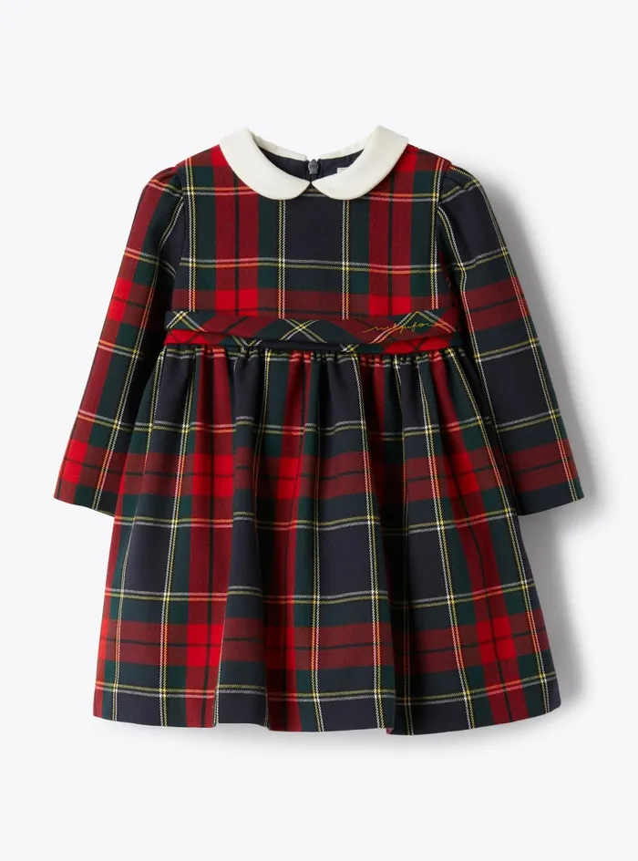 Dresses Girl 216Baby 036 Il Gufo Empirestyle Tartan Technowool Dress