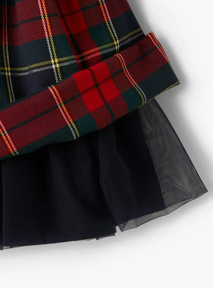 Dresses Girl 216Baby 036 Il Gufo Empirestyle Tartan Technowool Dress