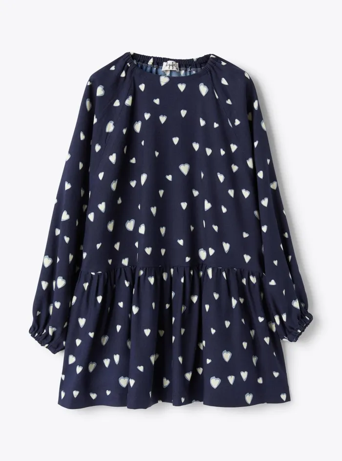 Dresses Girl 216 Il Gufo Heart Print Flannel Dress