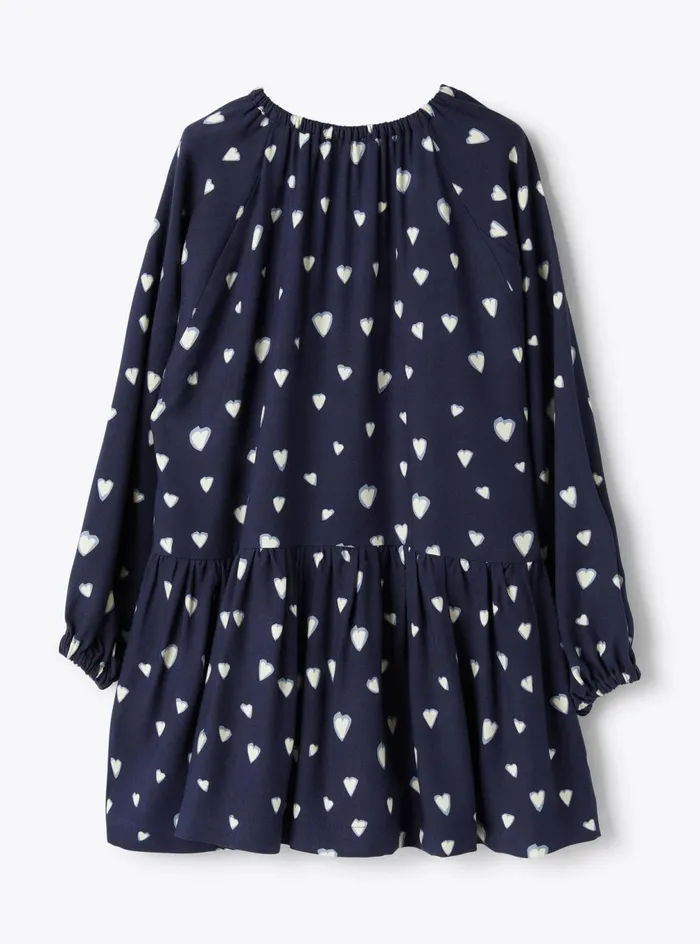 Dresses Girl 216 Il Gufo Heart Print Flannel Dress