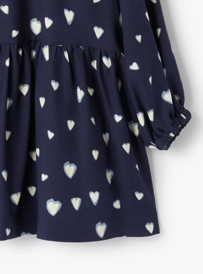 Dresses Girl 216 Il Gufo Heart Print Flannel Dress