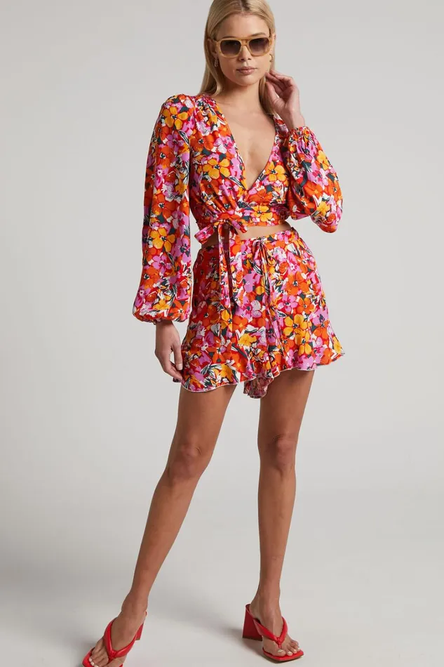 Dyliah Shorts 8211 Frill Hem Shorts In Spring Floral Women Showpo Shorts
