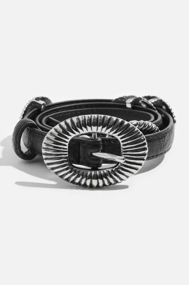 Dynamite Belts Women Western Concho Belt Black