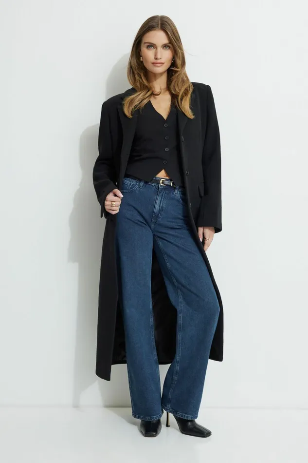 Dynamite Blazers and Vests Women Millie Tailored Button Vest Black