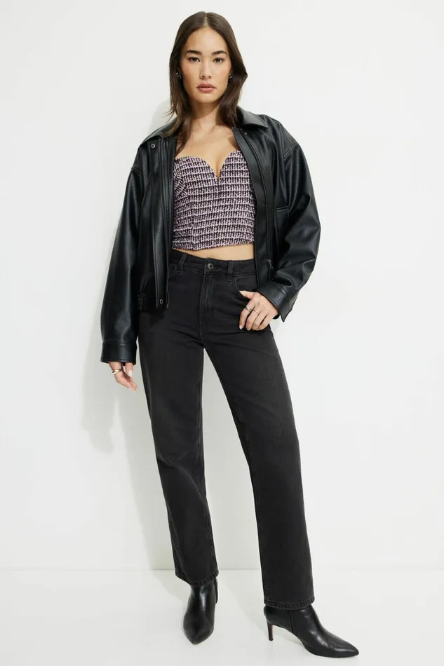 Dynamite Blouses and Tops Women Sweetheart Tweed Bustier Top Purple