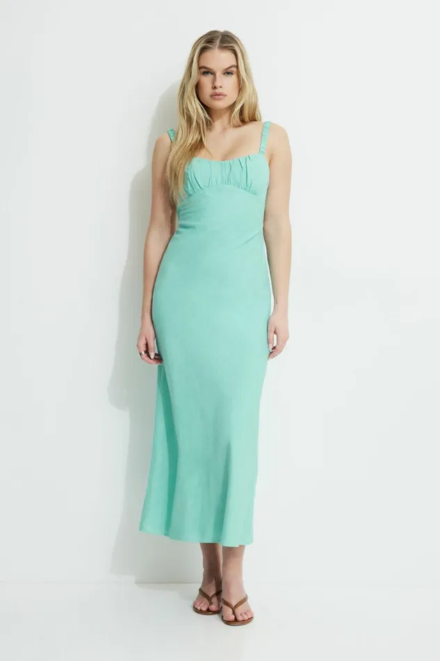 Dynamite Dresses and Jumpsuits Women Sweetheart Open Back Maxi Dress Blue