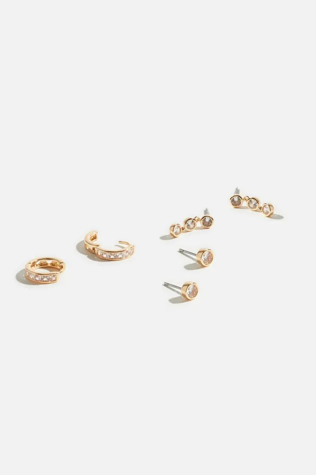 Dynamite Earrings Women 3Pack Gemstone Earrings White
