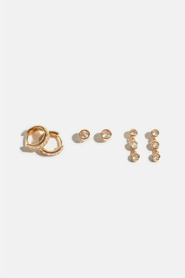 Dynamite Earrings Women 3Pack Gemstone Earrings White