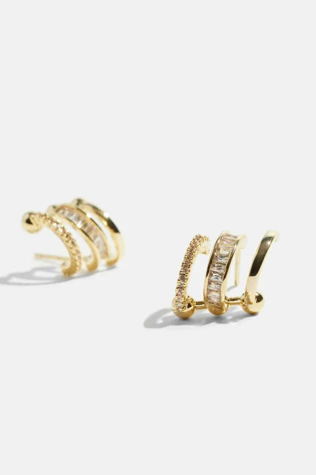Dynamite Earrings Women Mini Baguette Ear Crawler Earrings White