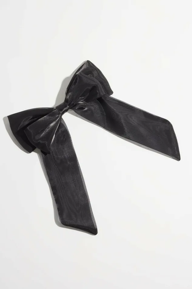 Dynamite Hair Accessories Women Oversized Organza Bow Hair Clip Black