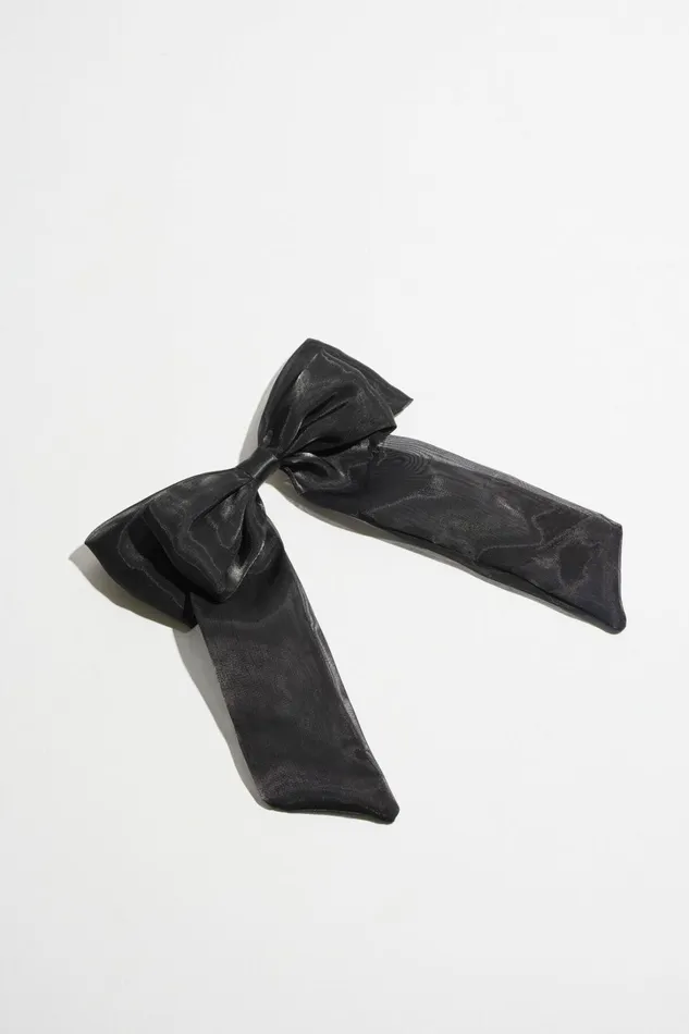Dynamite Hair Accessories Women Oversized Organza Bow Hair Clip Black