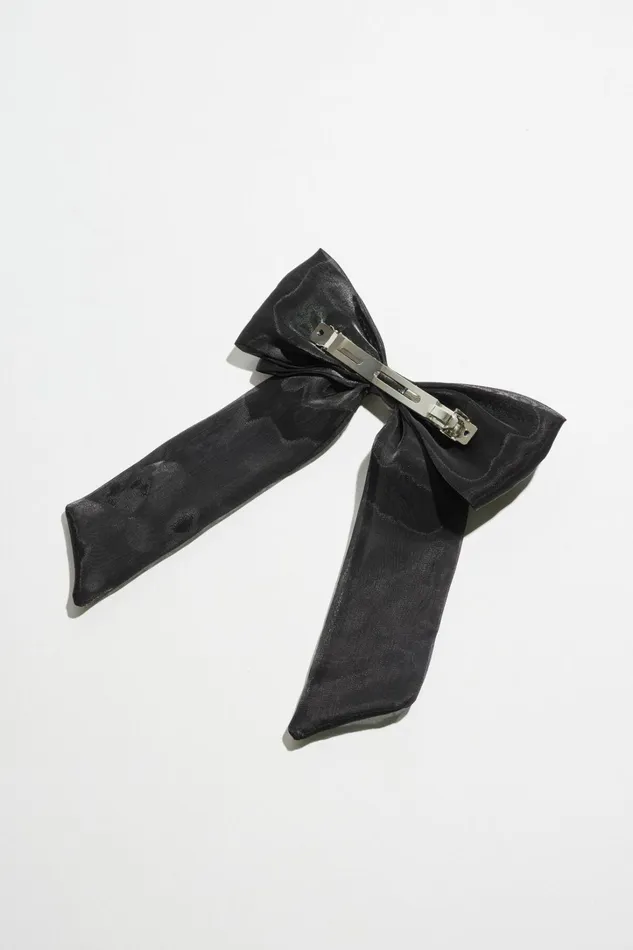 Dynamite Hair Accessories Women Oversized Organza Bow Hair Clip Black