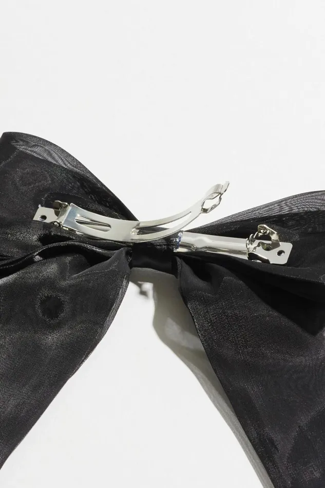 Dynamite Hair Accessories Women Oversized Organza Bow Hair Clip Black