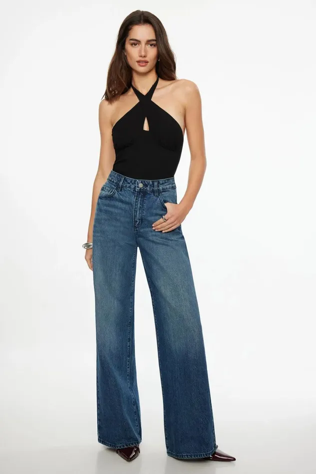 Dynamite Jeans and Denim Women Chloe Ultra Wide Leg Jeans Blue