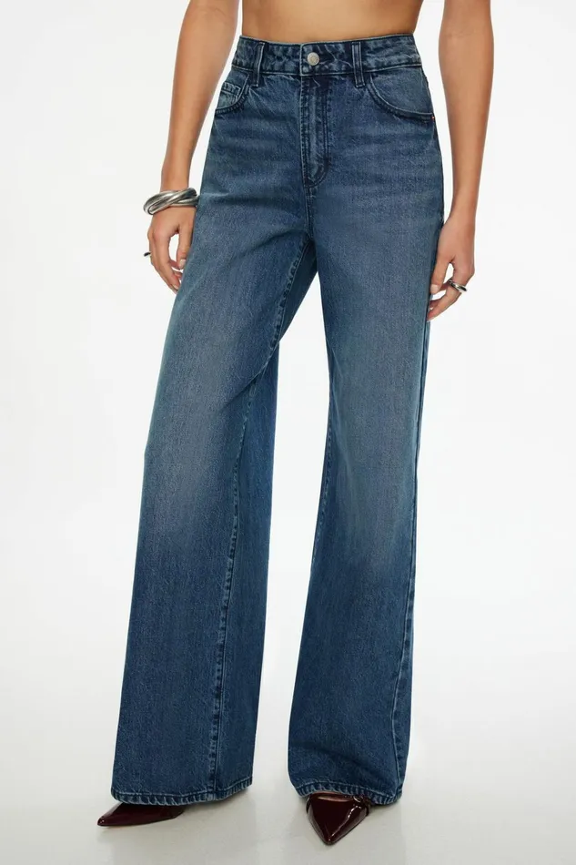 Dynamite Jeans and Denim Women Chloe Ultra Wide Leg Jeans Blue