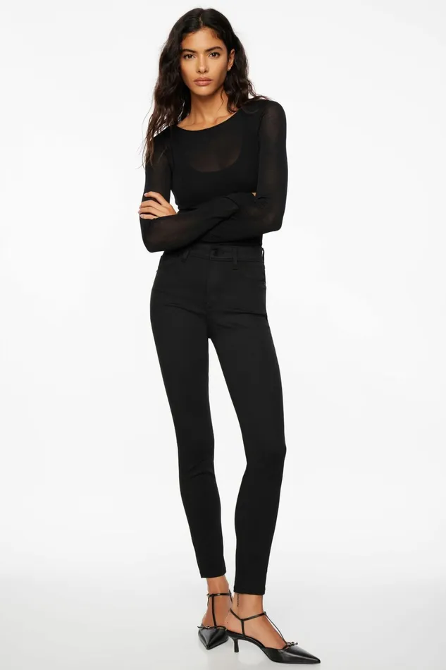 Dynamite Jeans and Denim Women Kate High Waisted Skinny Jeans BLACK