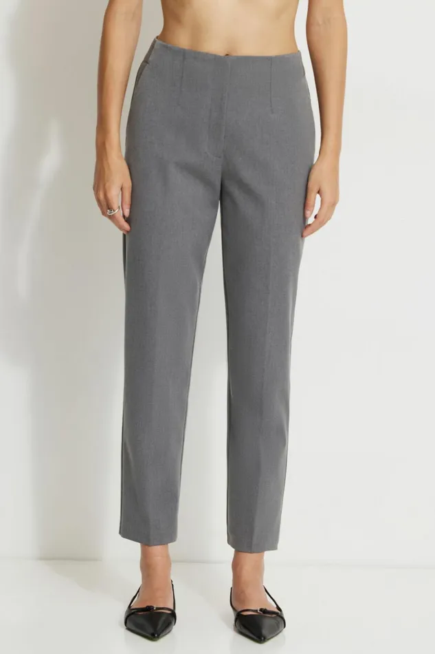 Dynamite Pants Women Emily Tailored Slim Ankle Pants Gray